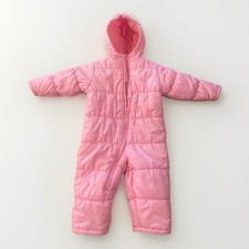 Y2K OshKosh B gosh Baby Pink Puffer Winter Snowsuit Hooded One Piece 6-9M