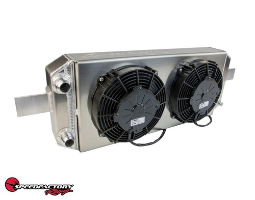 SpeedFactory Tucked Radiator K Series w/ -16an - Radiator w/ Shroud/Fan Kit