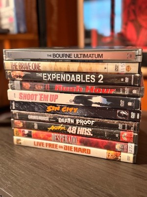 10 DVD Action Stack - Expendables 2, Desperado, Rush Hour, Death Proof, Sin City