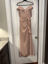 Xscape Women's Dusty Rose Pink Dress Size 12 New with Tags Off-the-Shoulder