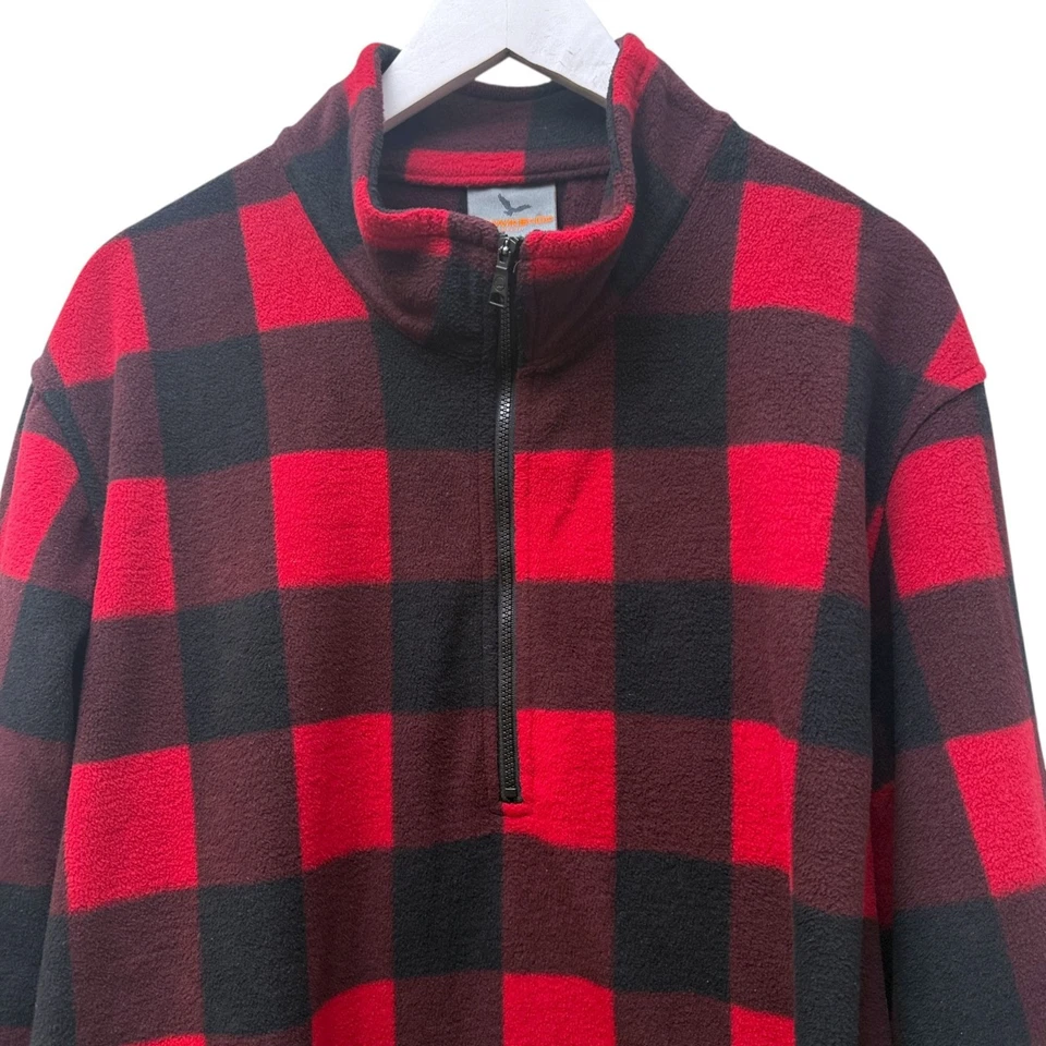 Hawke & Co Buffalo Check Fleece Jacket XL Zip Mock Neck Mens Pullover - Image 3 of 4