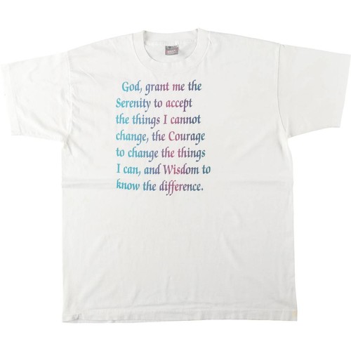 Used 90'S Fruit of the Loom BEST Serenity Prayer (Reincarnation of Niebuhr) ...