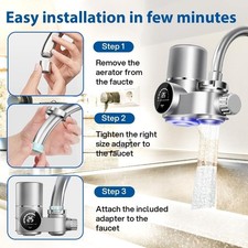 Sink Faucet Water Filter Home Tap UV Water Purifier Faucet Filter w/1-4X Filter-