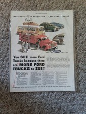 1945 Ford Truck Original Color Print Advertisement 1 Page