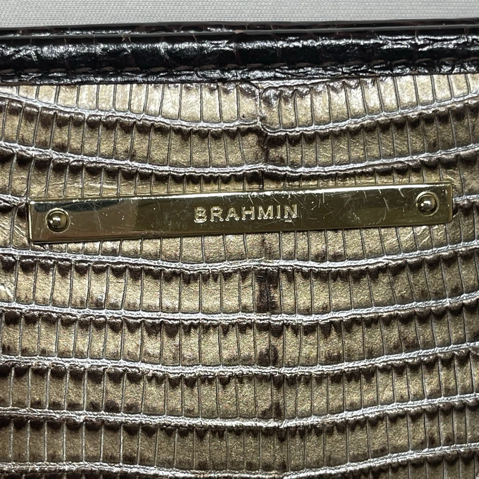 Bolso Bandolera Brahmin Sable Pennfield Mini Asher Cuero Melbourne Dorado Marrón Foto 4 de 4