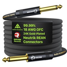 AA AUDIO ACCESSORY Pro Series Guitar Cable 20 ft, Gold-Plated Neutrik REAN Co...