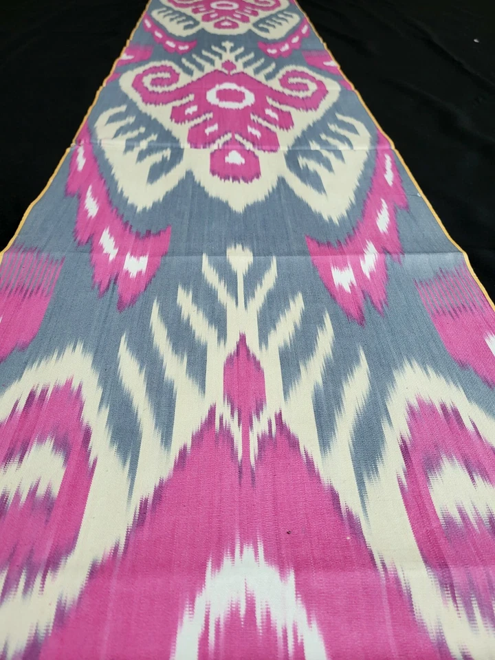 Pink gray cotton ikat fabric by the yard top ikat best SALE price if u buy more - Image 3 of 4