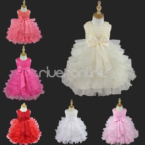 Kids Girls Flower Lace Gown Dress Tutu Wedding Party Bridesmaid Formal Pageant