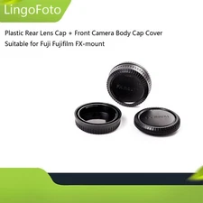 Plastic Rear Lens Cap + Front Camera Body Cap Cover for Fuji Fujifilm FX-mount