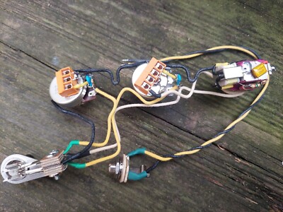 Gibson 58 Flying V Solderless Wiring Harness Bourns 500k, Fixed Wah+Bass cut   