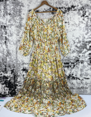 Fig & Flower Dress Womens Size PXL Sheer Boho Cottagecore Woven