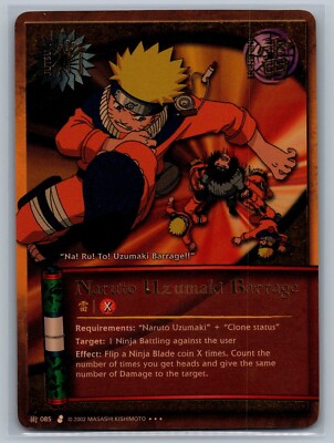 2002 Naruto #085 Naruto Uzumaki Barrage Gold-Foil Super Rare - NM