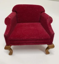 CONCORD MINATURES VELVET LAWSON CLUB CHAIR # 2750 RED