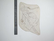 vtg 1960s 1970s Tattoo Flash acetate stencil Sword Severed Head KN3/4