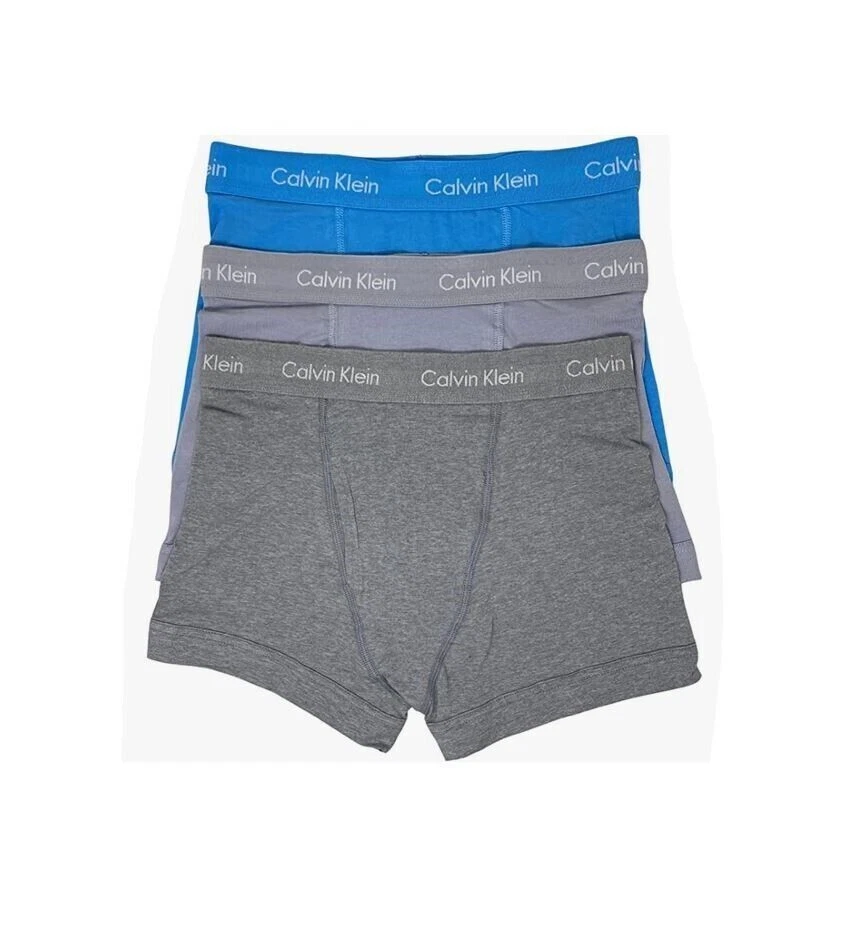 NEW*Calvin Klein 3 Pack Cotton Stretch Classic BOXER Briefs, Blue Grays,  Size XL