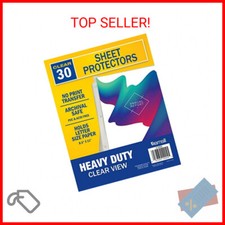 Samsill 30 Pack Heavy Duty Sheet Protectors, Crystal Clear, 8.5x11 Inch Page Pro