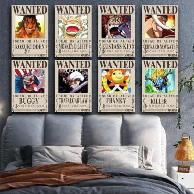 Anime One Piece Wanted Posters 30×21cm, New Edition Set of 35 pcs