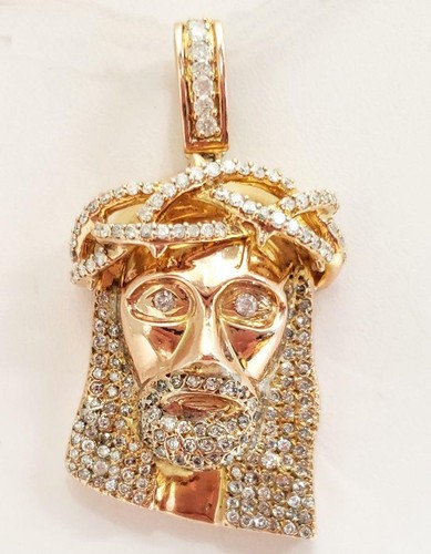 3.00ct DIAMOND JESUS PENDANT in 14K 