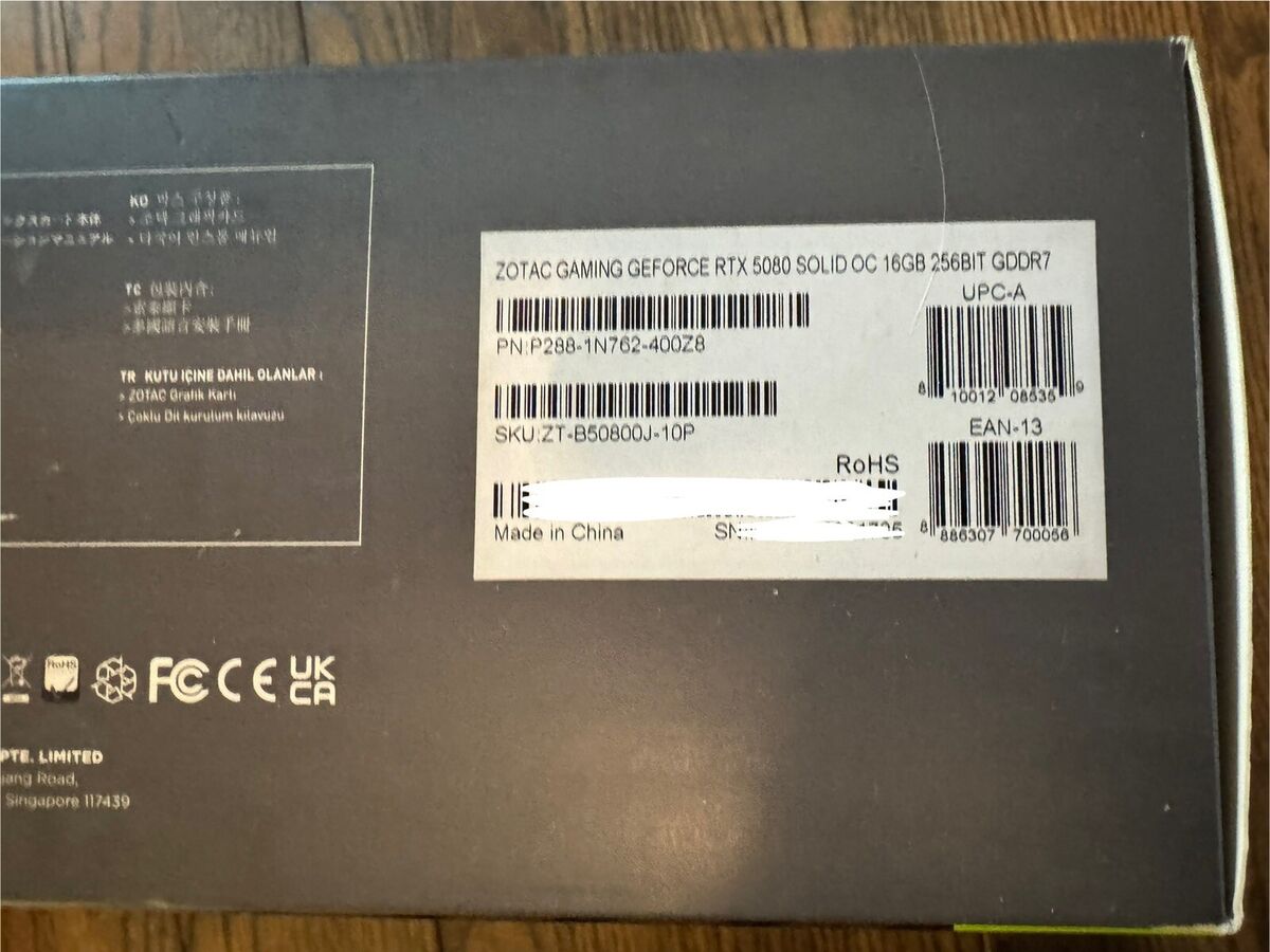 NEW ZOTAC GAMING GeForce RTX 5080 SOLID OC Gaming GPU - In NEW ZOTAC GAMING GeForce RTX 5080 SOLID OC Gaming GPU - In
