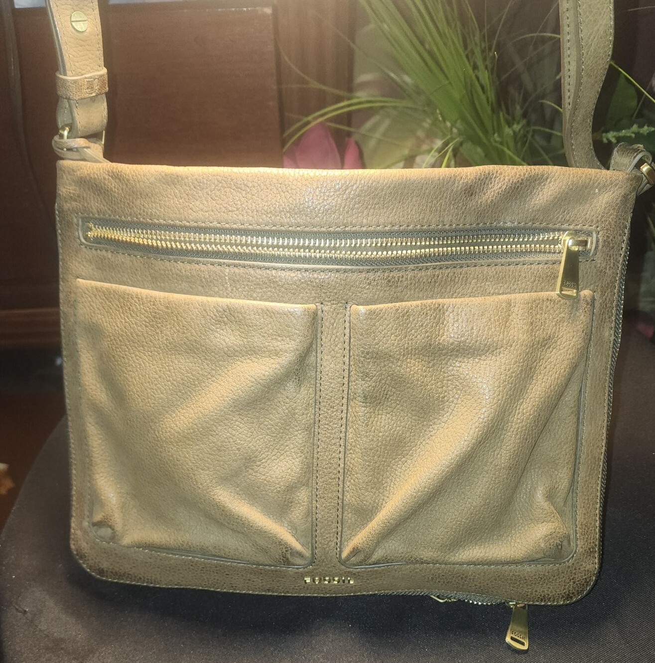 Fossil Fiona Crossbody Olive Green Leather Crossbody … Gem