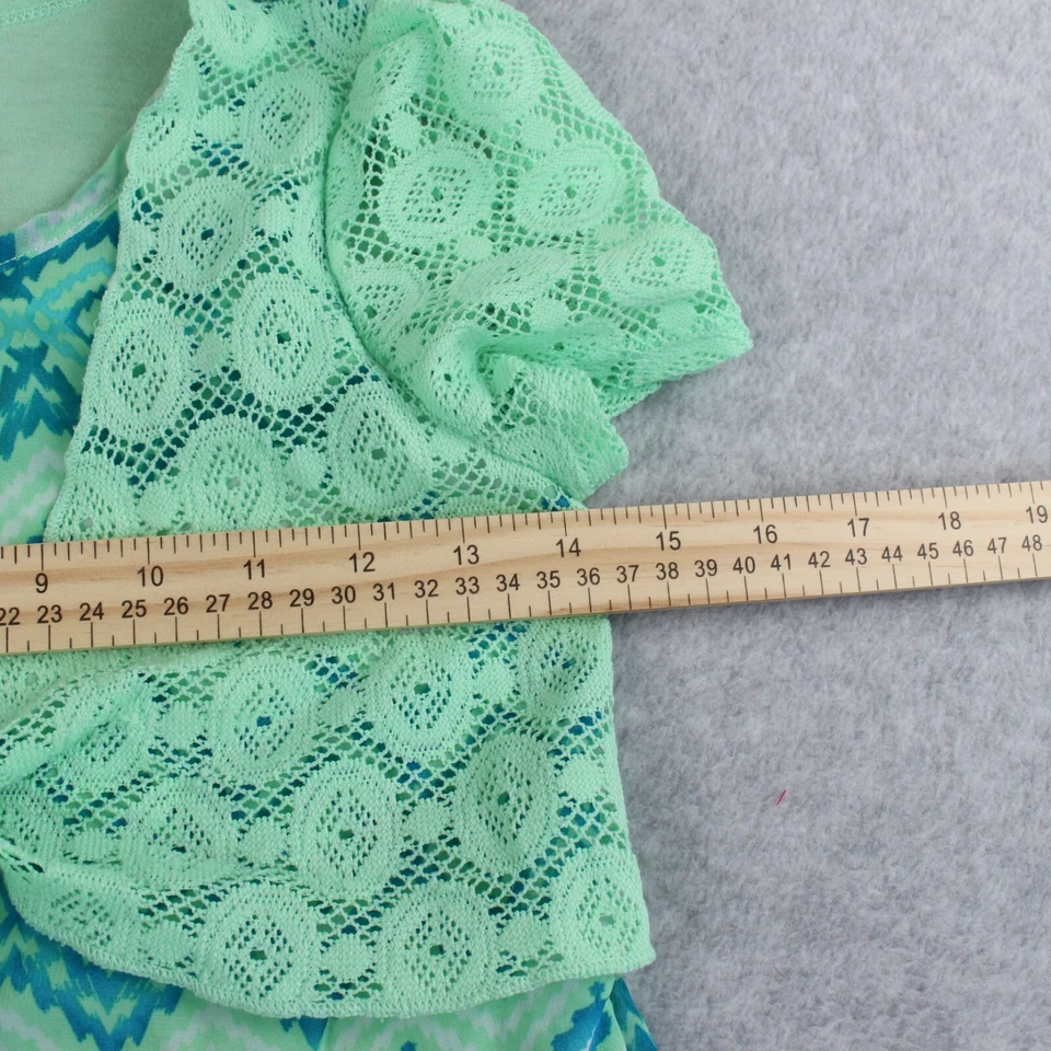 George Dress Girl's L (10-12) Green & Teal One Piece Lace Shrug - Image 3 of 4