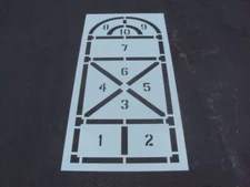 Hopscotch Stencil Domed Hop Scotch Parking Lot Stencil 1/16" LDPE 90" x 40". 
