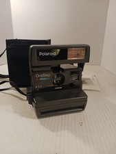 Vintage Polaroid One Step Flash 600 Plus Camera, Black W/Strap TESTED, WORKING