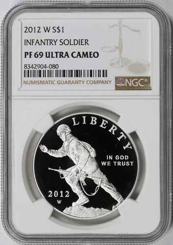 2012-W $1 Infantry Soldier Silver Dollar Commemorative NGC PF69 Ultra Cameo