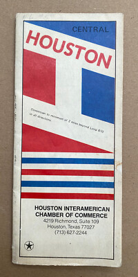 1983 Central Houston Texas Map Interamerican Chamber of Commerce