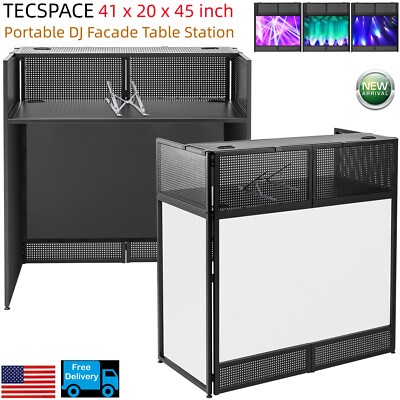 Ginkman 41 x 20 x 45 inch Portable DJ Facade Table Station + Portable Travel Bag