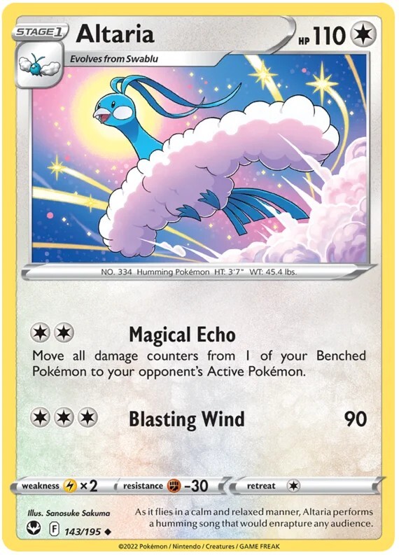 Altaria Pokemon TCG Card 143/195