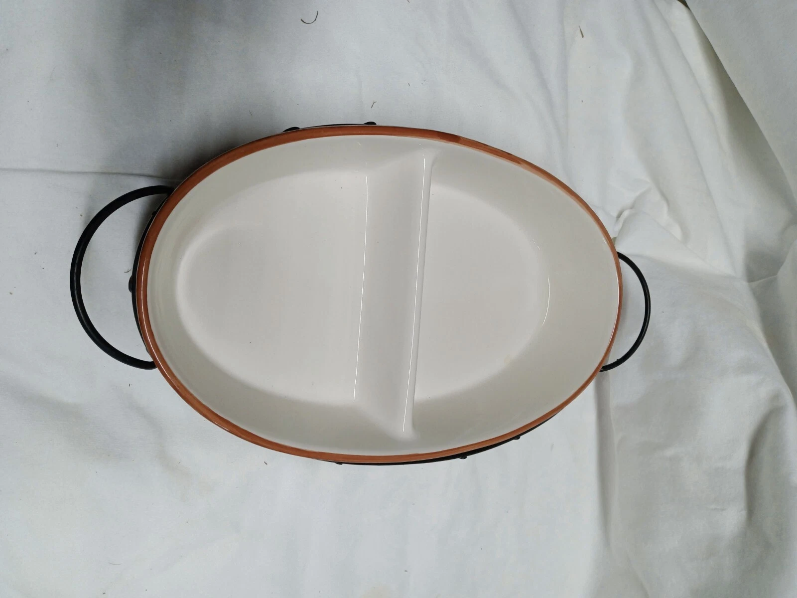 Temptations by Tara Old World Cranberry Divided Oval Baker