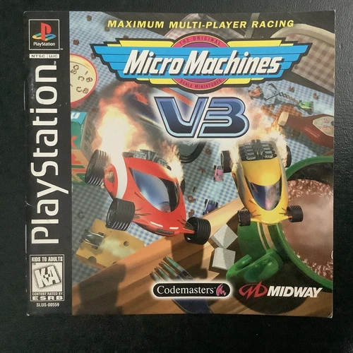 Micro Machines V3 PS1 PlayStation Instruction Manual Only