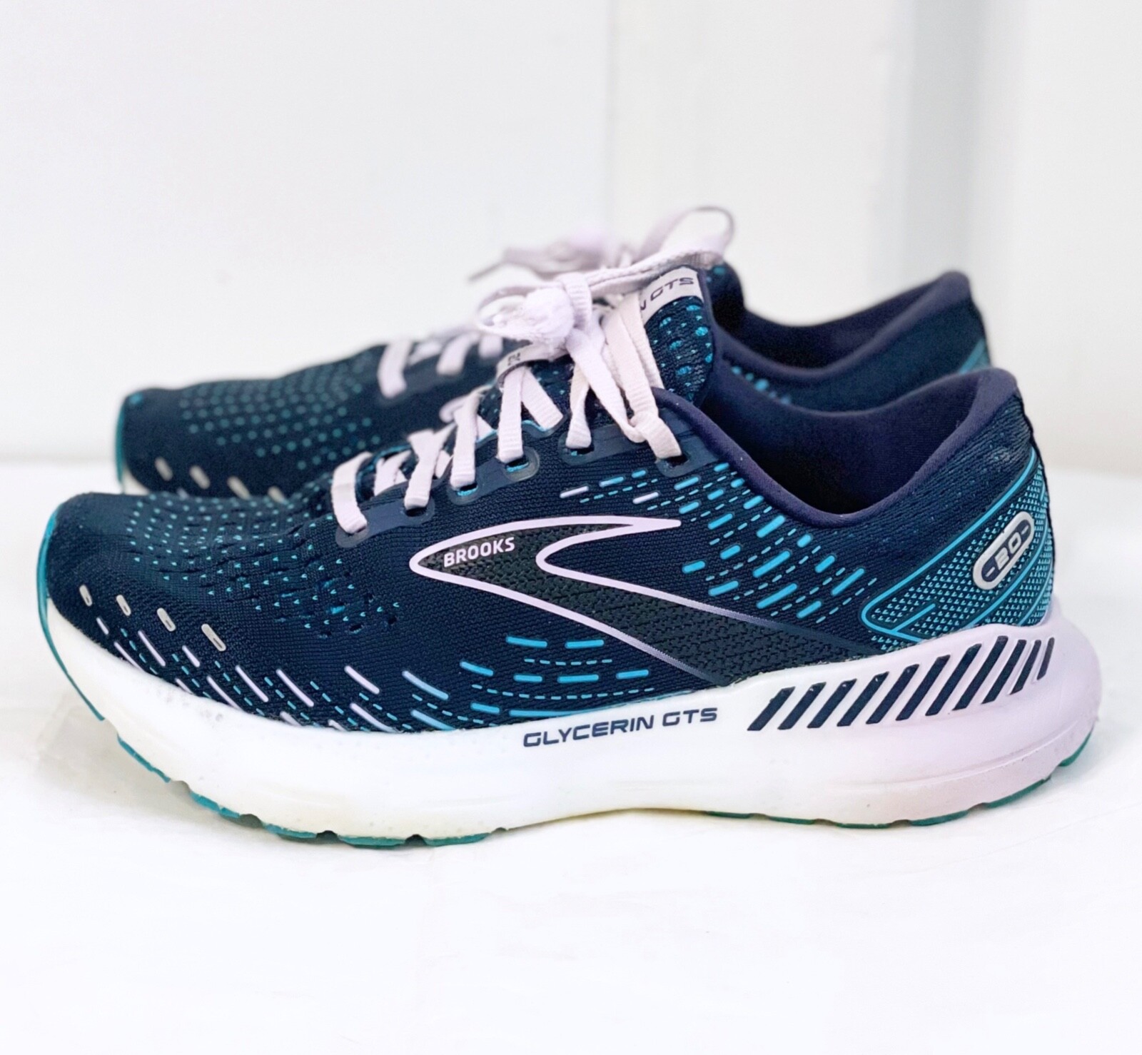 Brooks Glycerin 20 Hardloopschoenen voor dames, Ebony Wit Nachtleven, 42 EU