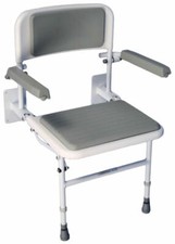 Aidapt Solo Deluxe Wall Mounted Shower Seat -Foldable -Padded Armrest