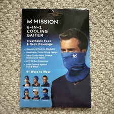 Mission Half-Face Blue Polyester/Spandex Neck Gaiter