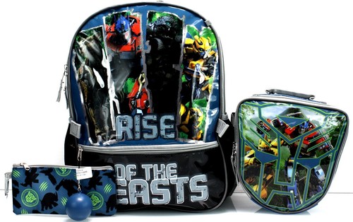 5 Piecea - TRANSFORMERS RISE Large Backpack + Lunch Box + Pencil Case 🌟NEW🌟 - Picture 14 of 14