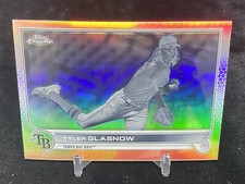 TYLER GLASNOW 2022 TOPPS CHROME #152 BASE NEGATIVE REFRACTOR / TAMPA BAY RAYS