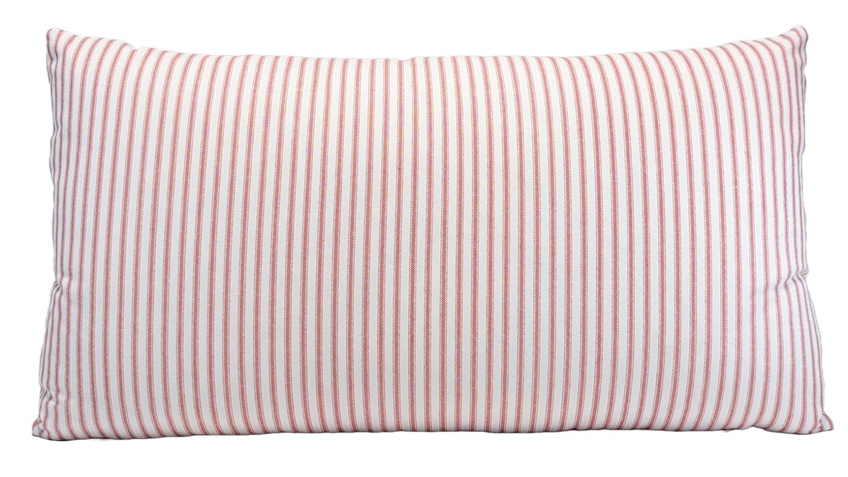 Ticking Red Stripe Decorative Throw Pillow Cover Lumbar 14x24 | eBay