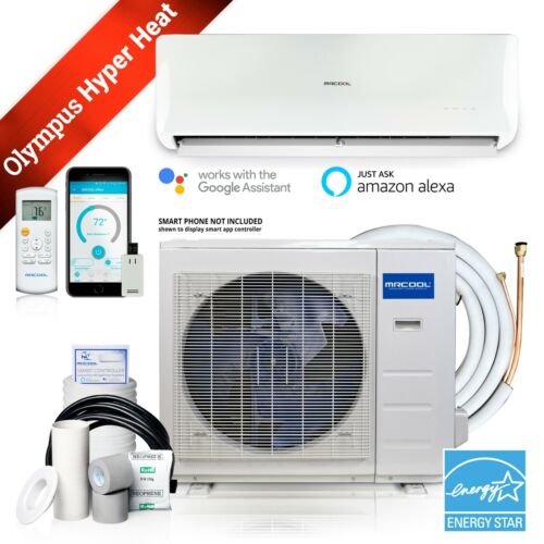 18 000 BTU MRCOOL Hyper Heat Mini Split Heat Pump AC 20 SEER 230 V Pre 