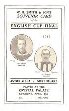 FA CUP FINAL REPLICA PROGRAMME 1913 Aston Villa v Sunderland