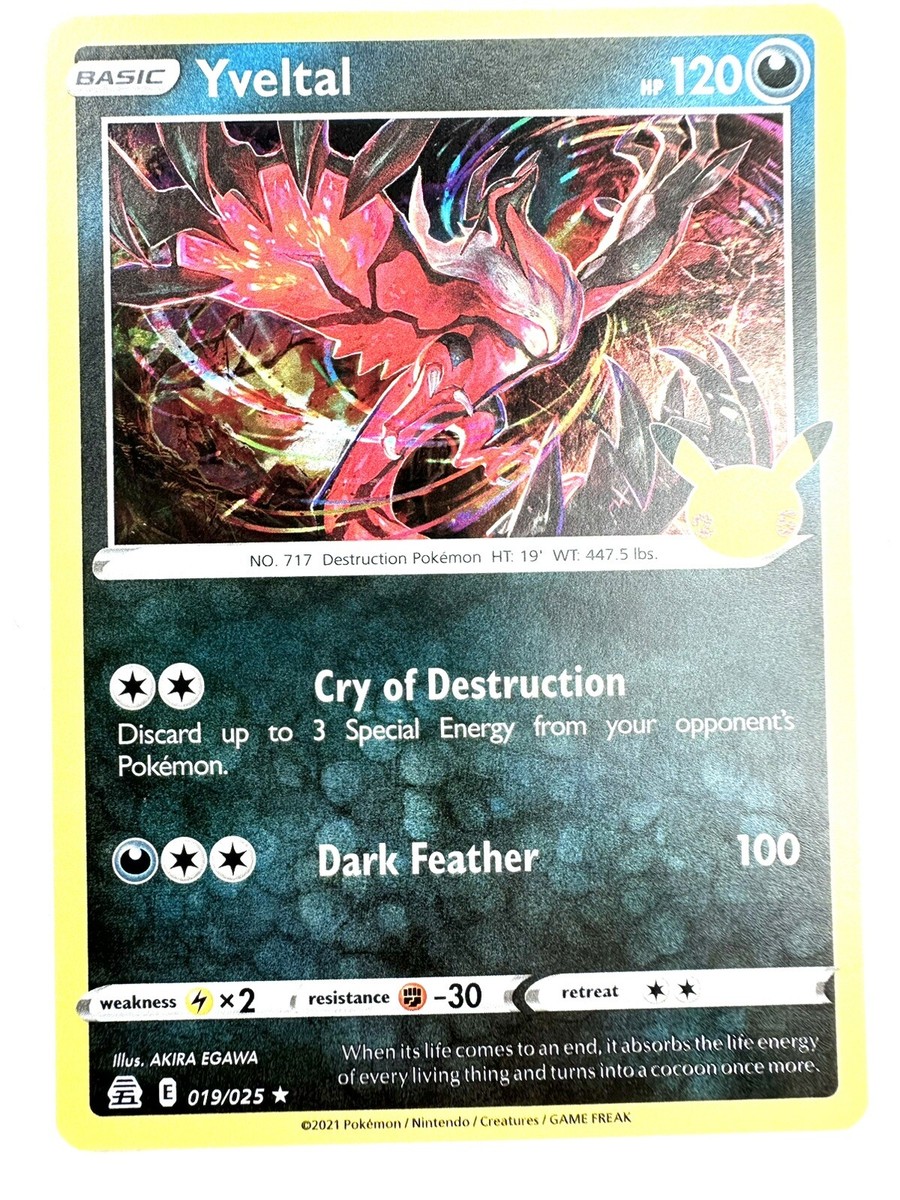Yveltal - 019/025 Celebrations 25th Anniversary Holo Rare Pokemon
