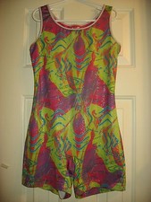  Capezio Gymnastics Multi-Colored Leotard/Unitard,Dance,Sz Large,EUC