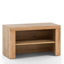 Schuhbank Garderobenbank Greta in Wildeiche geölt Teilmassiv Breite 90cm Kommode