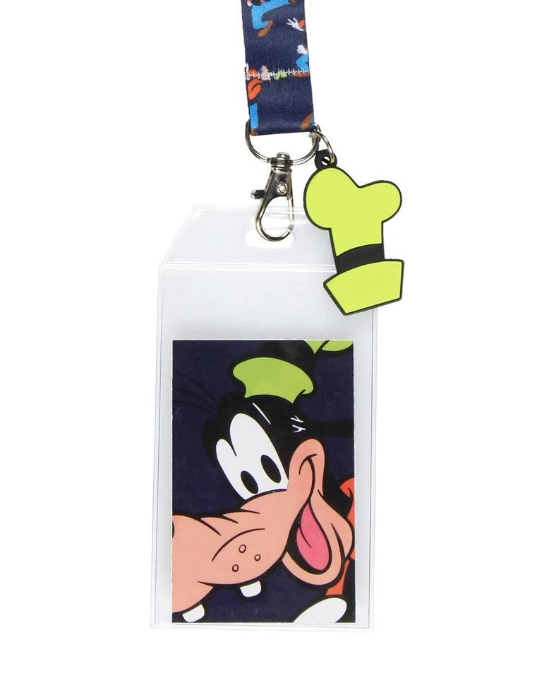 Disney Hot Diggity Perro Goofy Cordón con Porta Insignia de Identificación Transparente y Dije de Goma Foto 2 de 4