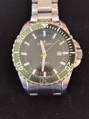 JACQUES LEMANS GENEVE SWISS MADE AUTOMATIC 42MM ALL STAINLESS STEEL, EXCELLENT C