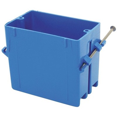 Carlon B120A-UPC Outlet Box, 20 cu-in, 1-Gang, 4-Knockout, PVC, Blue, Captive Na