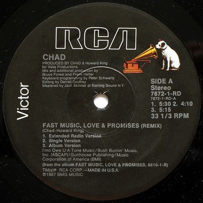 Chad - Fast Music, Love & Promises (Remix) (12'')