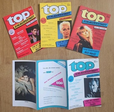 Top Schlagertexthefte / Songbooks mit Autogrammkarten = AUSWAHL 1987 bis 1990
