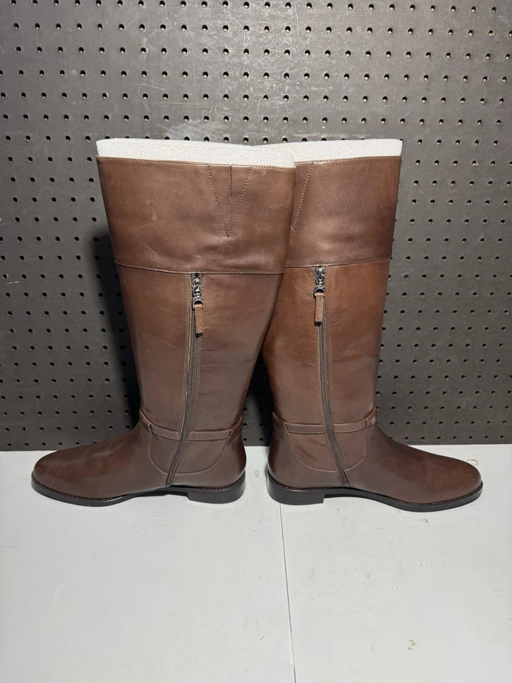 Nuevas botas de cuero marrón para mujer Lauren Ralph Lauren Harlee talla 10 B Foto 4 de 4